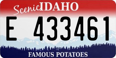ID license plate E433461