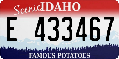 ID license plate E433467