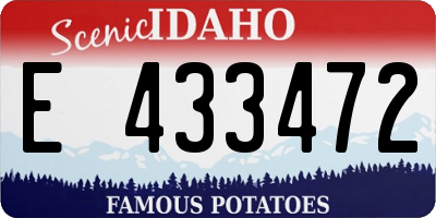 ID license plate E433472
