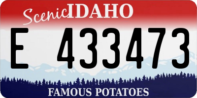 ID license plate E433473