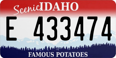 ID license plate E433474