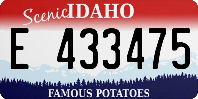 ID license plate E433475