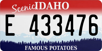 ID license plate E433476