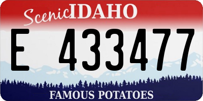ID license plate E433477