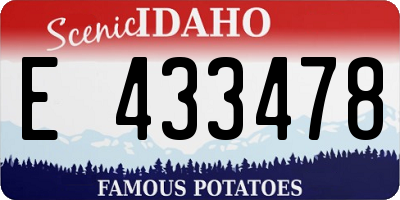 ID license plate E433478