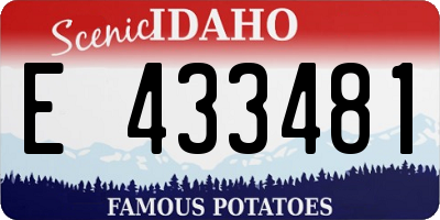 ID license plate E433481