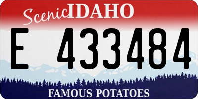 ID license plate E433484