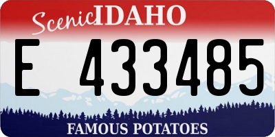 ID license plate E433485