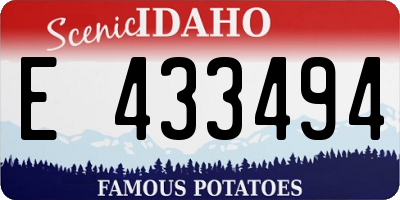 ID license plate E433494