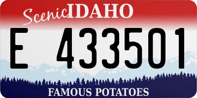 ID license plate E433501