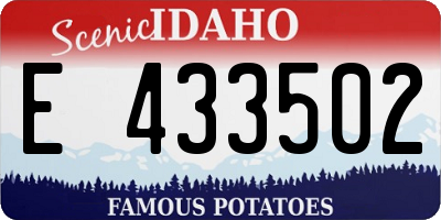ID license plate E433502