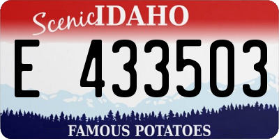 ID license plate E433503