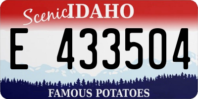 ID license plate E433504