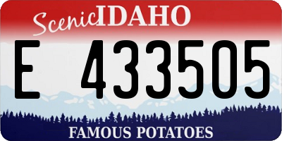 ID license plate E433505