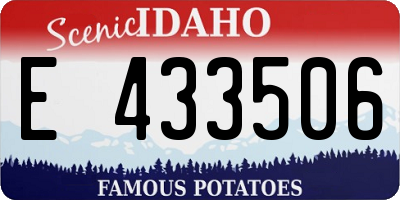ID license plate E433506