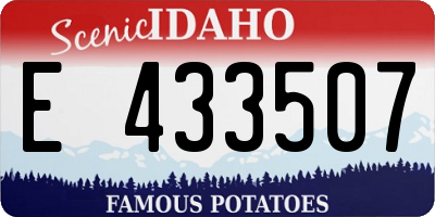 ID license plate E433507