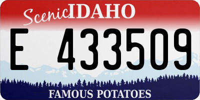 ID license plate E433509