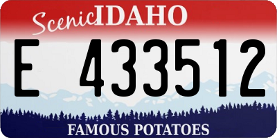 ID license plate E433512