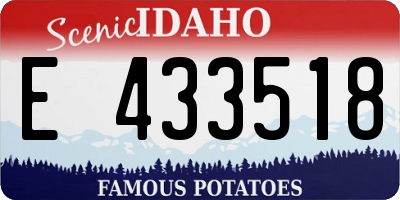 ID license plate E433518