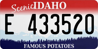 ID license plate E433520