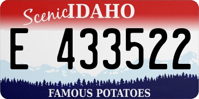 ID license plate E433522