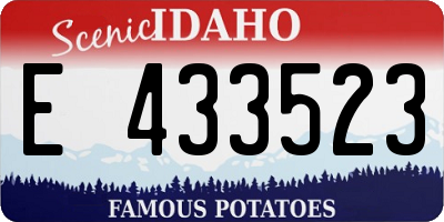 ID license plate E433523