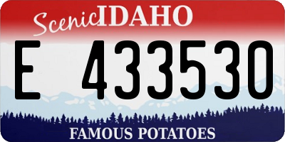 ID license plate E433530
