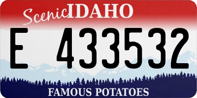 ID license plate E433532
