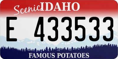 ID license plate E433533