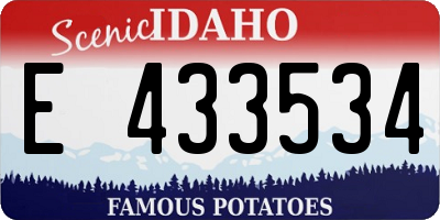 ID license plate E433534