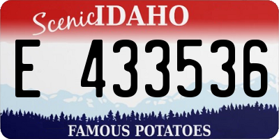 ID license plate E433536