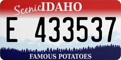 ID license plate E433537