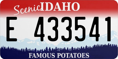 ID license plate E433541