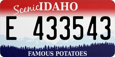 ID license plate E433543