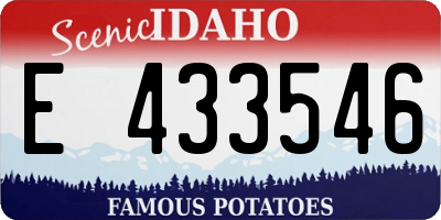 ID license plate E433546