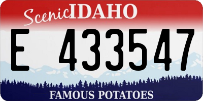 ID license plate E433547