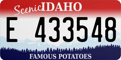 ID license plate E433548