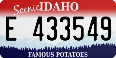 ID license plate E433549