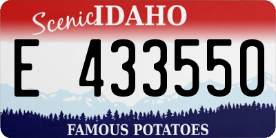 ID license plate E433550