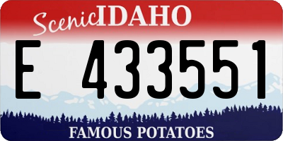 ID license plate E433551