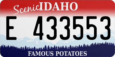 ID license plate E433553