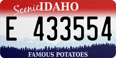 ID license plate E433554