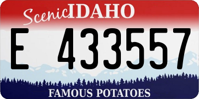 ID license plate E433557