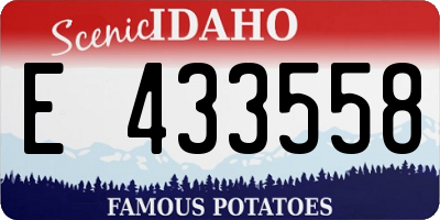 ID license plate E433558