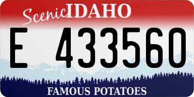 ID license plate E433560