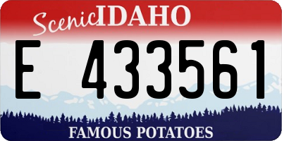 ID license plate E433561