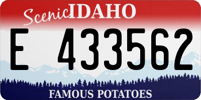 ID license plate E433562