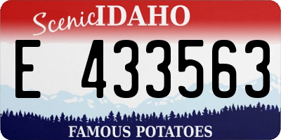 ID license plate E433563