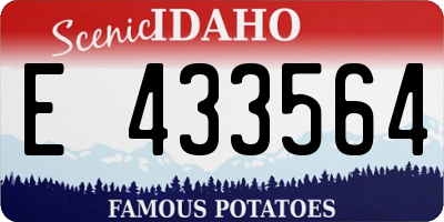 ID license plate E433564