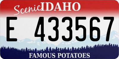 ID license plate E433567